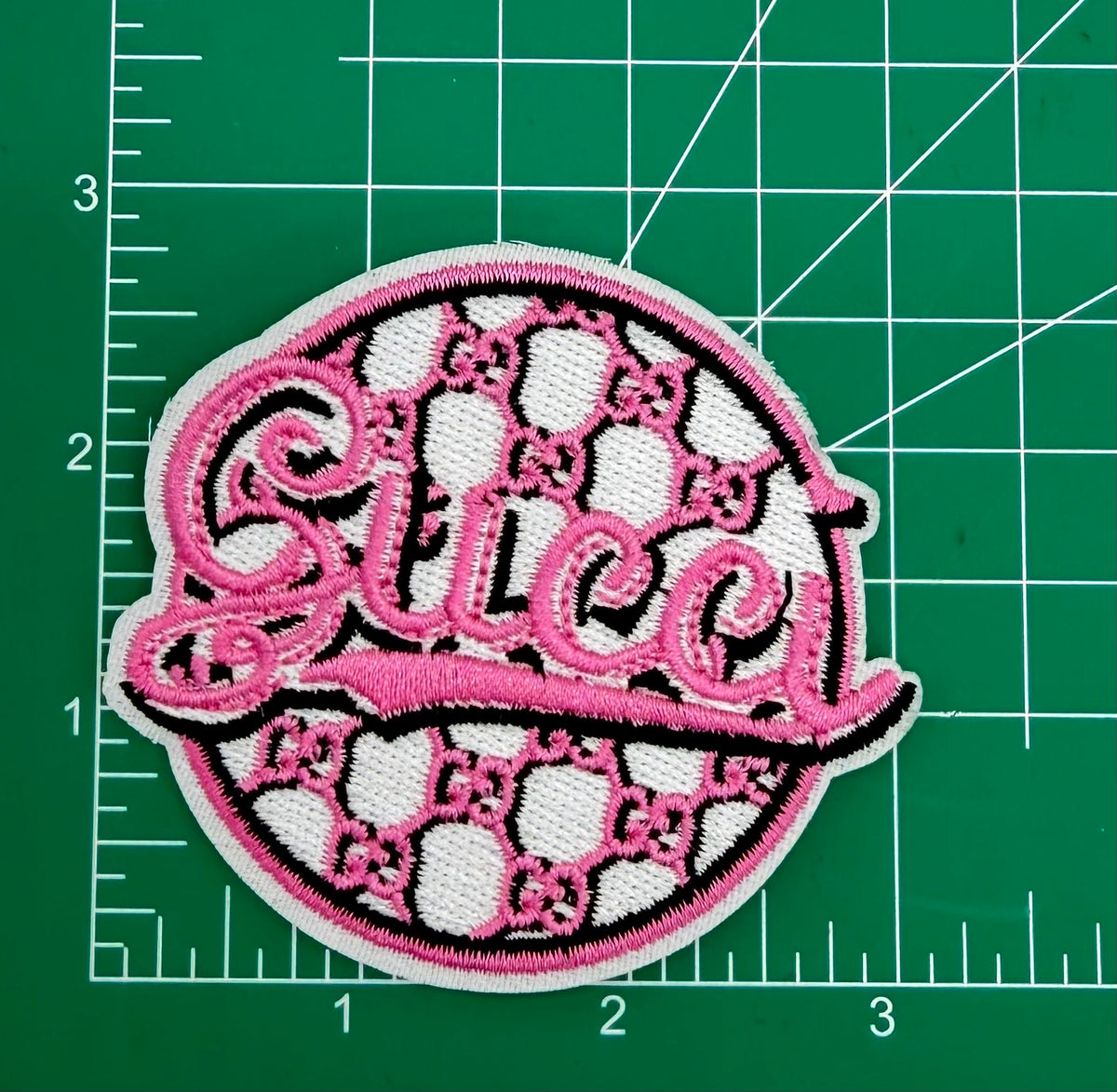 4PC PINK LEOPARD “GUCCI” IRON-ON PATCH SET