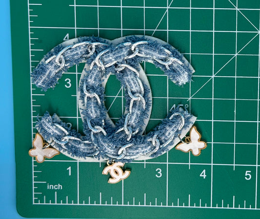 DOUBLE CC BLUE JEAN FELT BACK PATCH