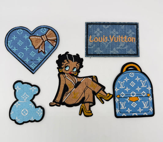 5PC DENIM “LV” patch set