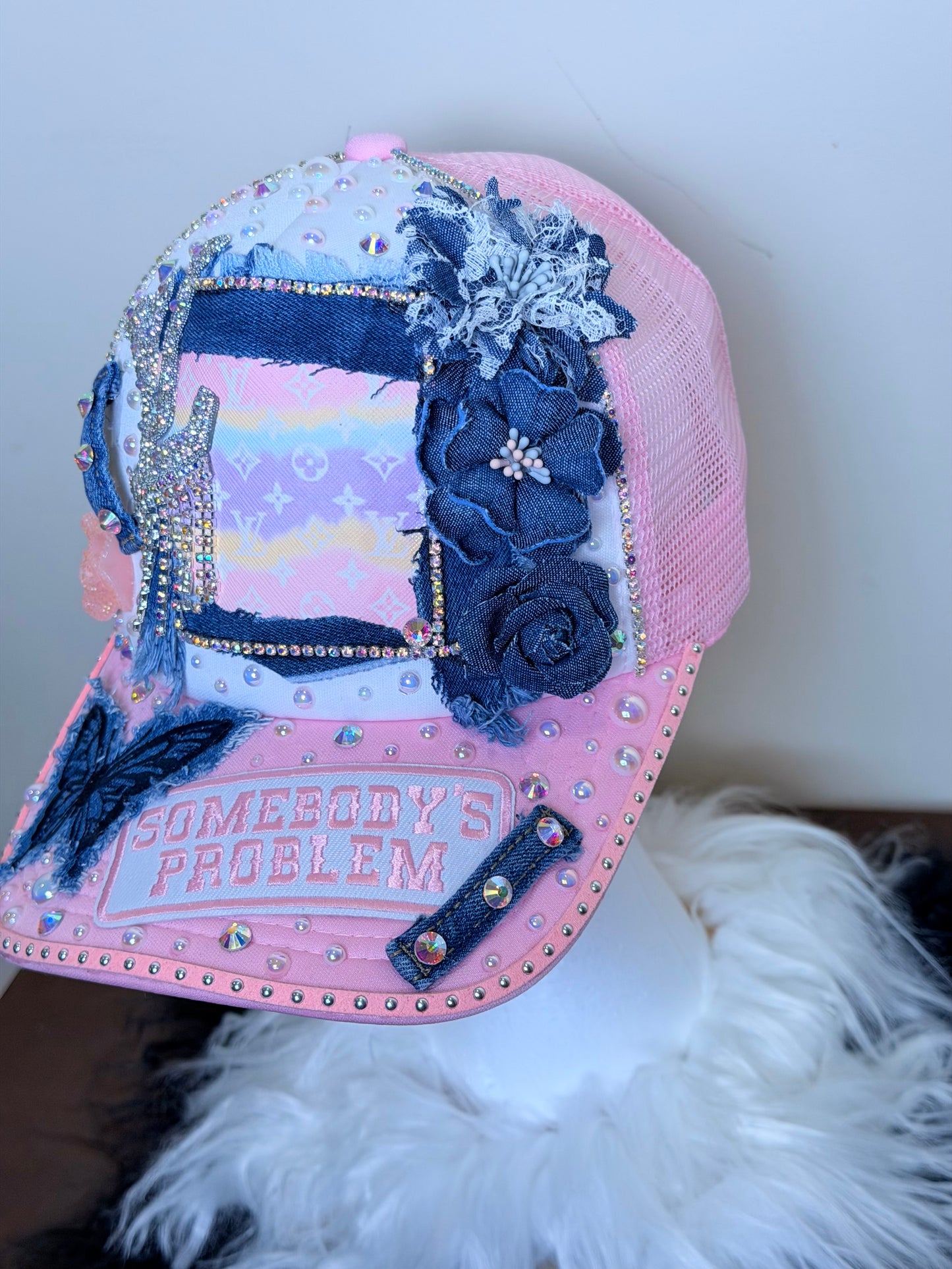 DESIGNER INSPIRED “SOMEBODYS PROBLEM” CUSTOM TRUCKER HAT