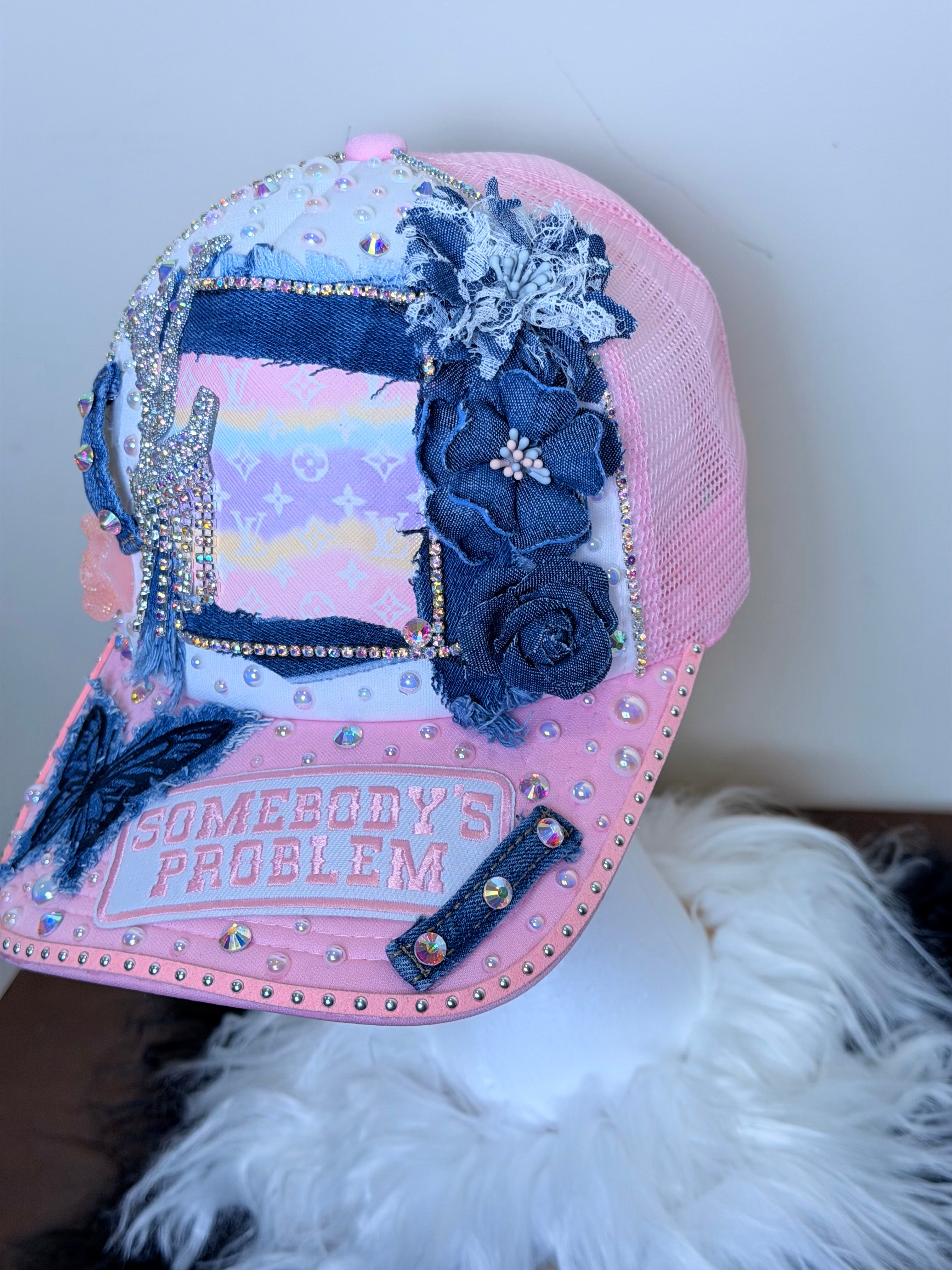 DESIGNER INSPIRED “SOMEBODYS PROBLEM” CUSTOM TRUCKER HAT