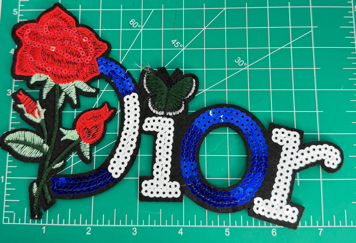 5PC “ DIOR” IRON-ON PATCH/BROOCH SET