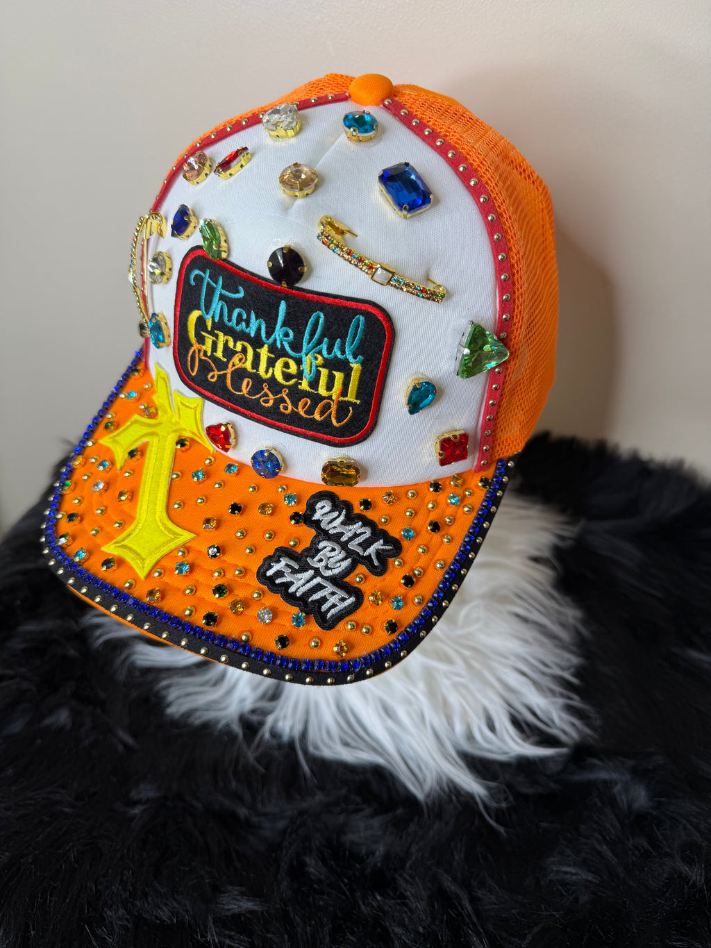 THANKFUL, GRATEFUL, BLESSED TRUCKER HAT