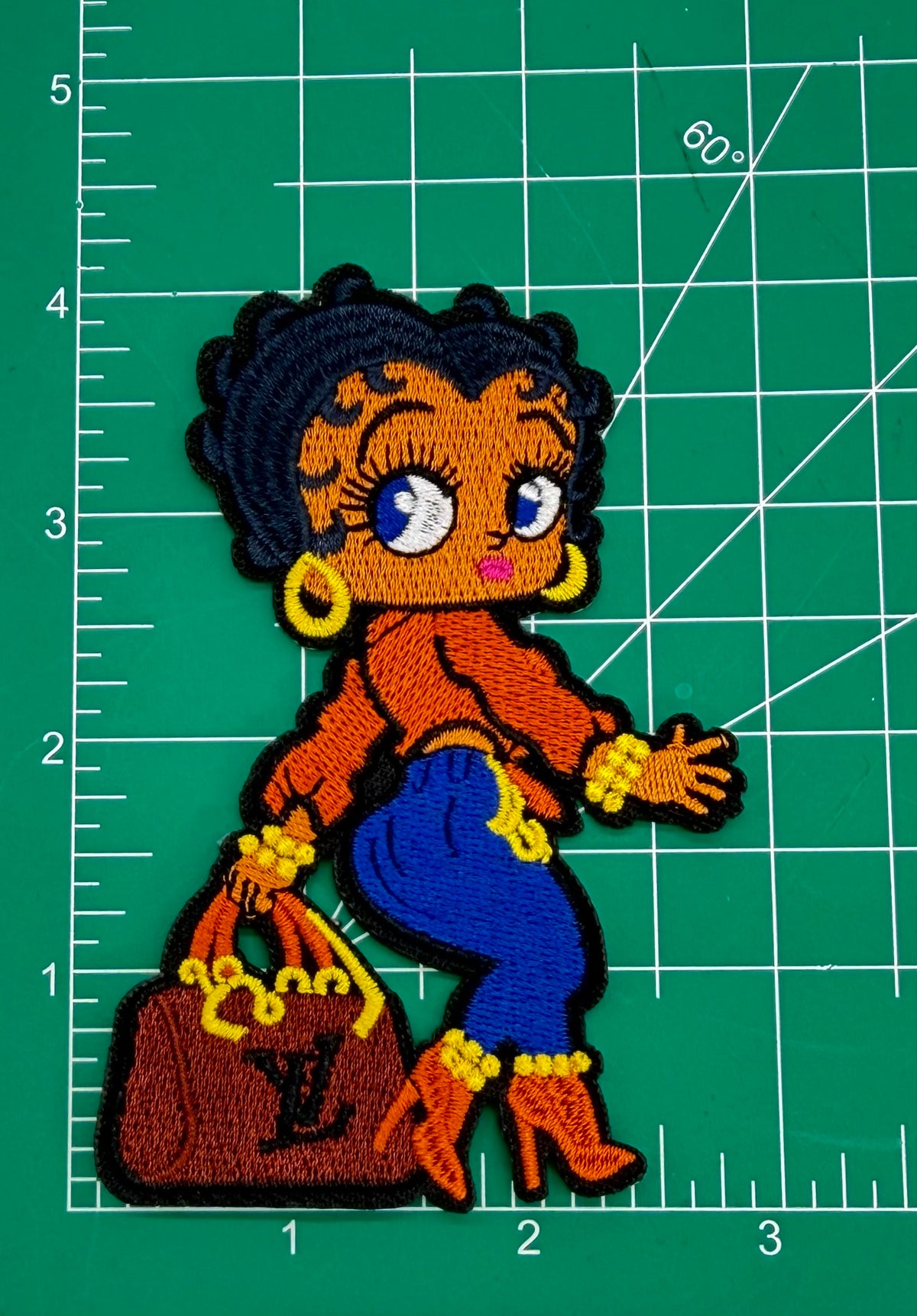 5PC “LV” IRON-ON EMBROIDERY PATCH SET