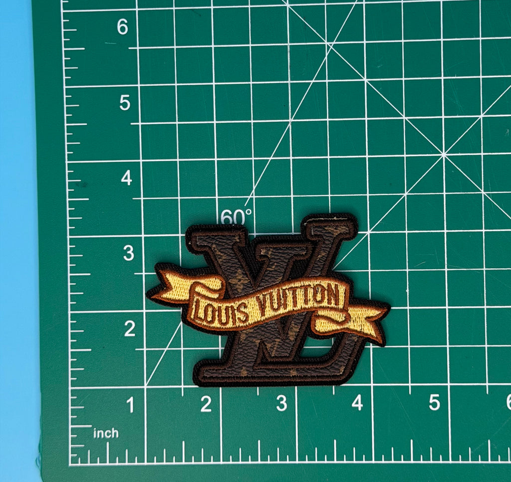 DESIGNER “LV” Logo Embroidered Iron-On Patch Pack 4pc for Bags/Jackets E109