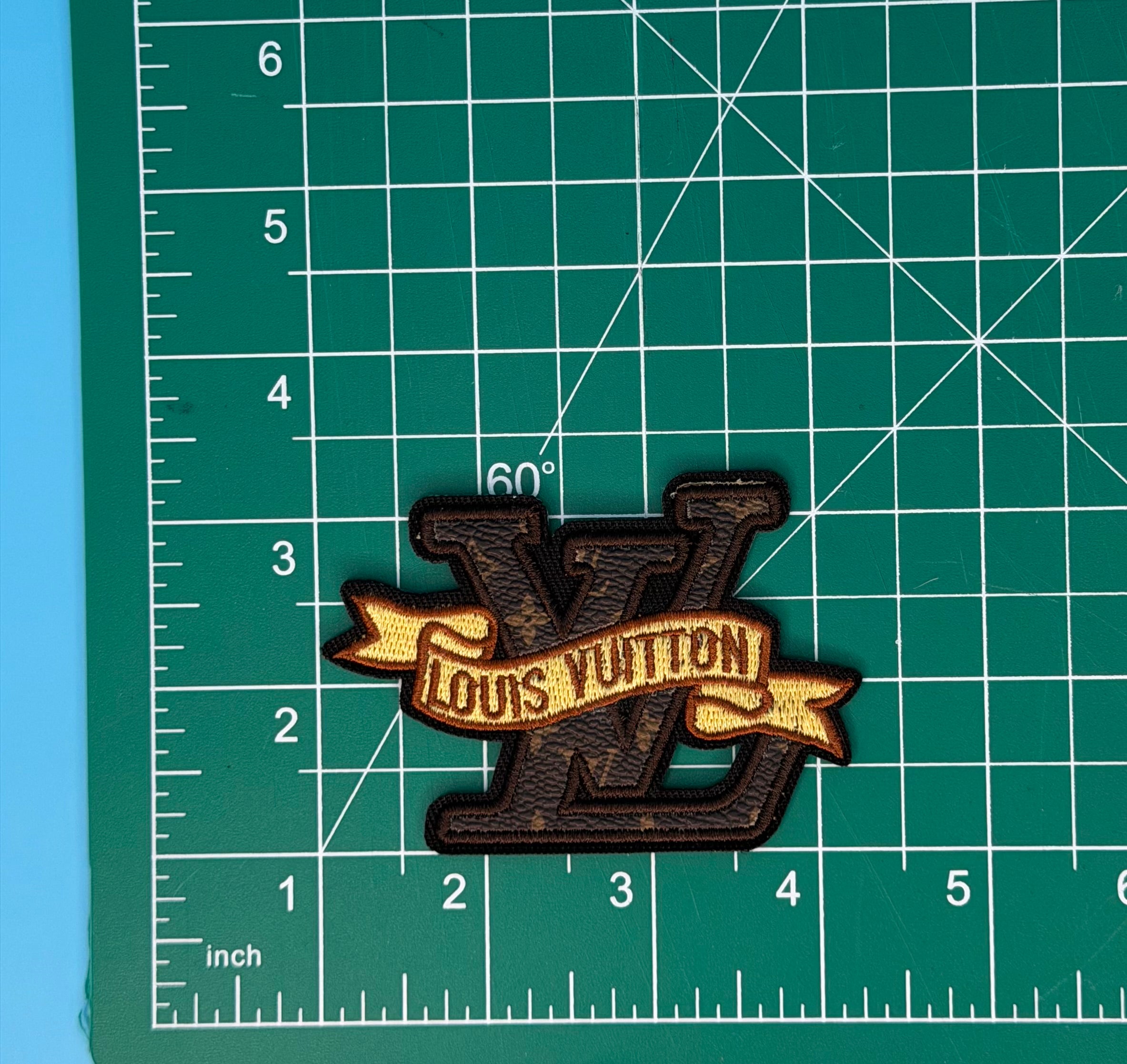 DESIGNER “LV” Logo Embroidered Iron-On Patch Pack 4pc for Bags/Jackets E109