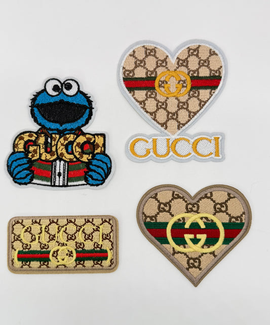 4PC “GUCCI” “COOKIE MONSTER” Patch set
