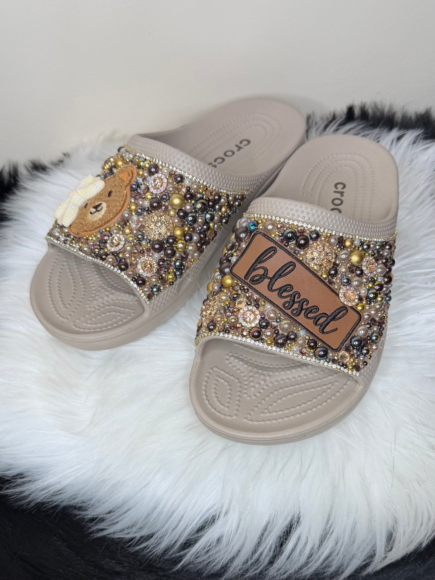 “BEARY BLESSED” CUSTOM CROCS