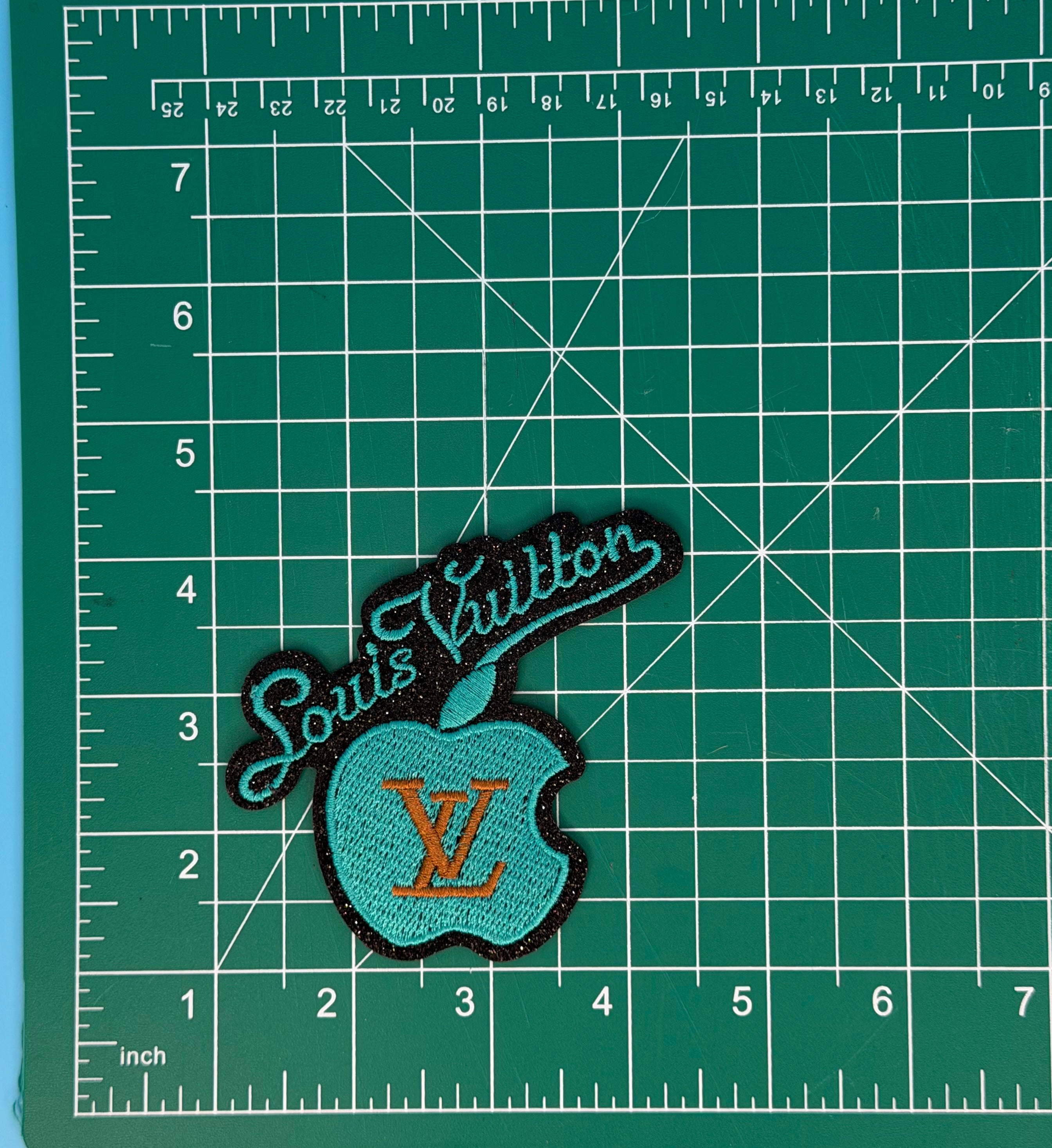 DESIGNER “LV” Logo Embroidered Iron-On Patch Pack 4pc for Bags/Jackets E109
