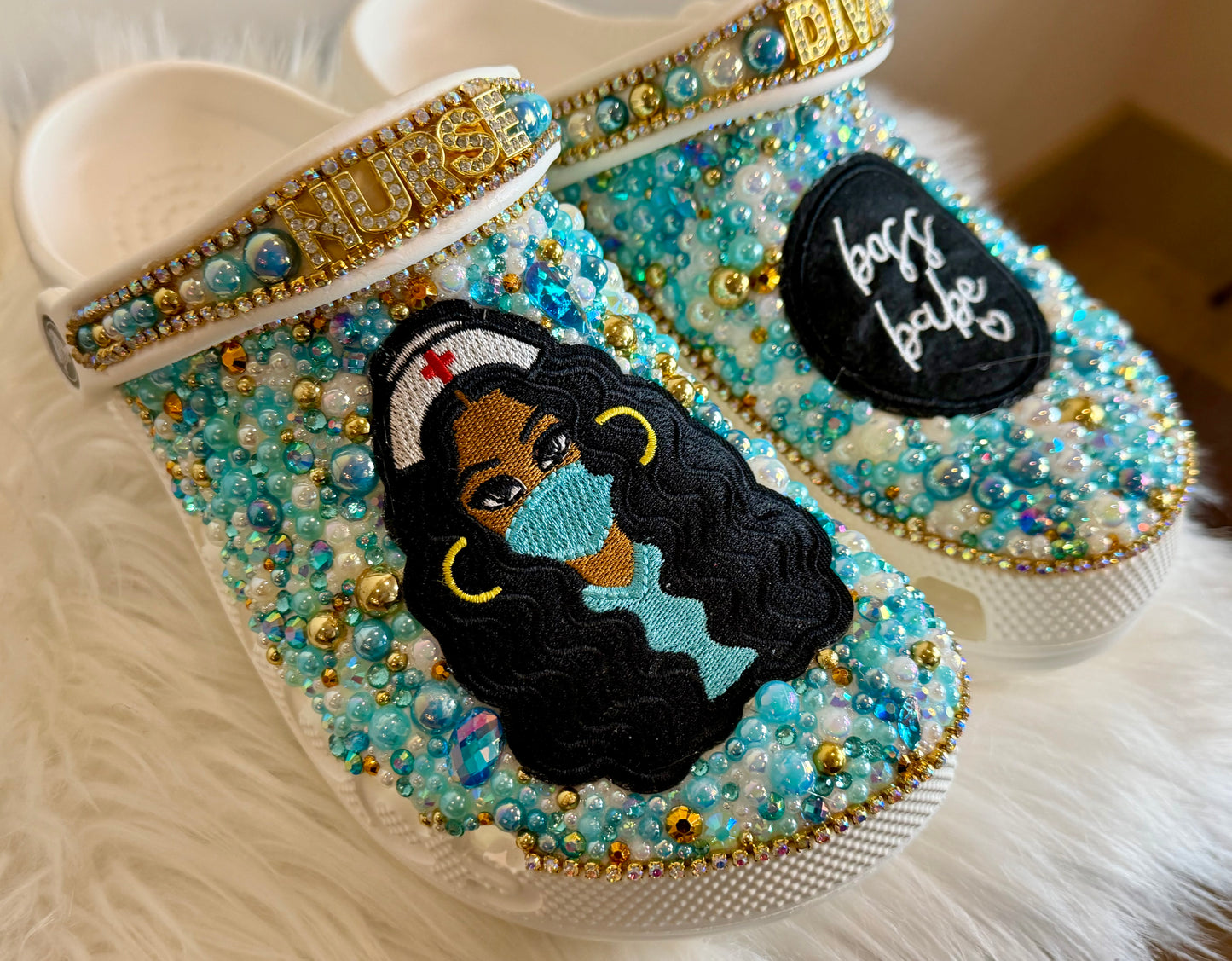 CUSTOMIZED NURSE CROCS “BOSS BABE NURSE DIVA”