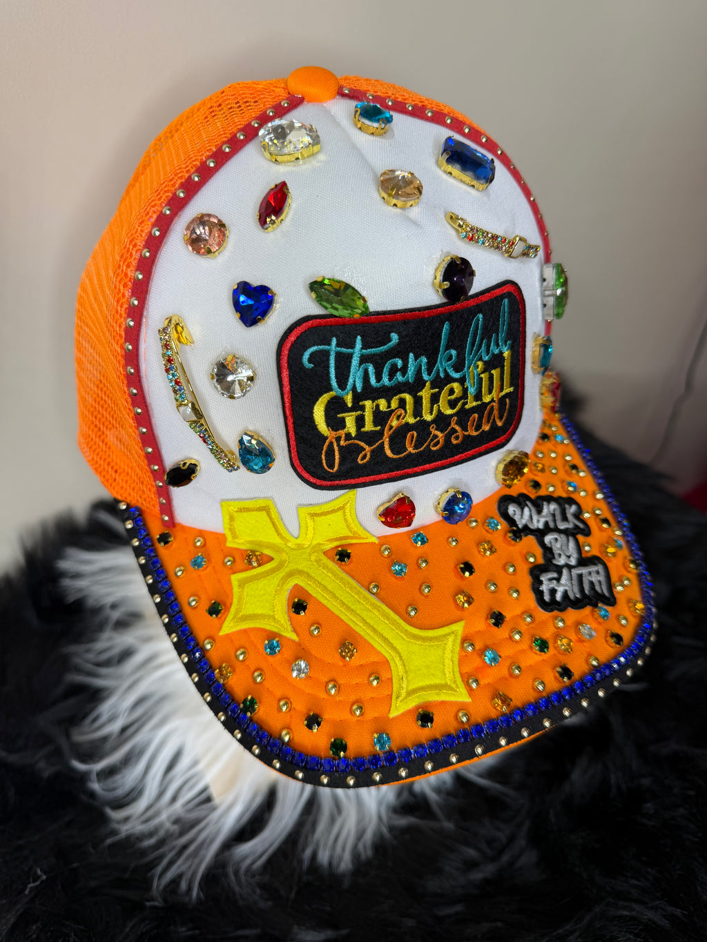 THANKFUL, GRATEFUL, BLESSED TRUCKER HAT