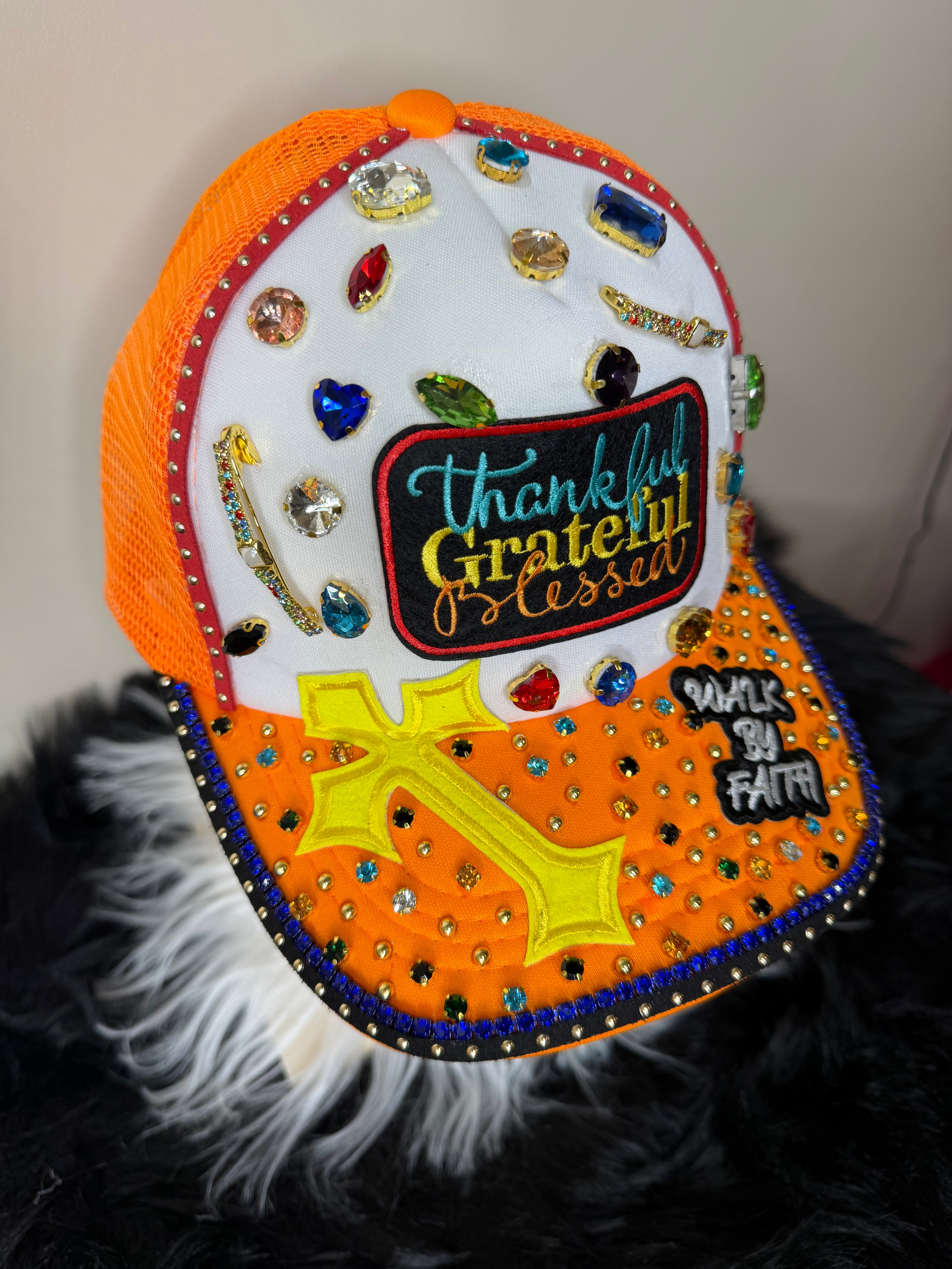 THANKFUL, GRATEFUL, BLESSED TRUCKER HAT