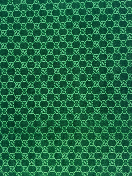 VELVET SUEDE “GUCCI” PRINT FABRIC SHEET