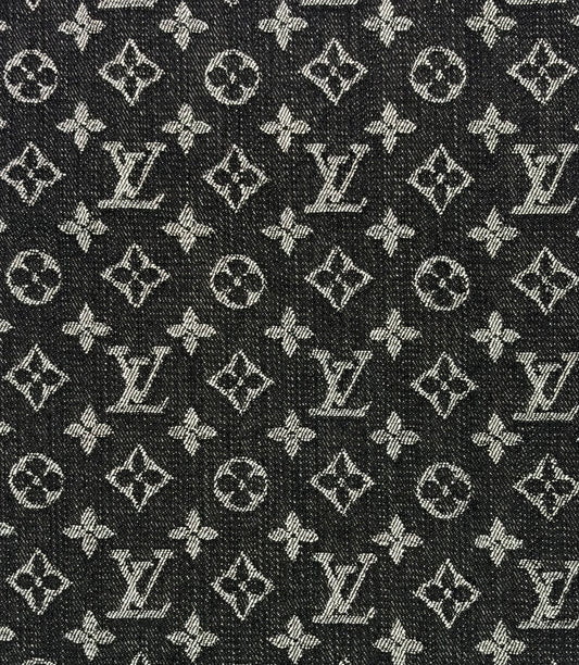 “LV” BLACK DENIM FABRIC SHEET