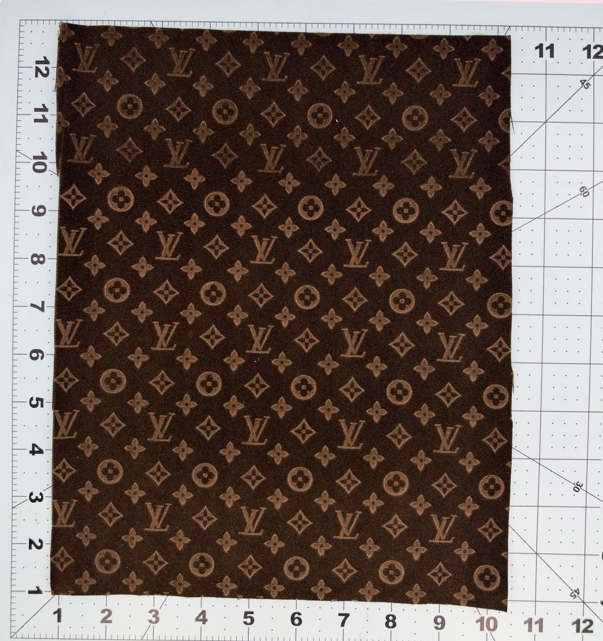 CHOCOLATE VELVET SUEDE “LV” FABRIC SHEET