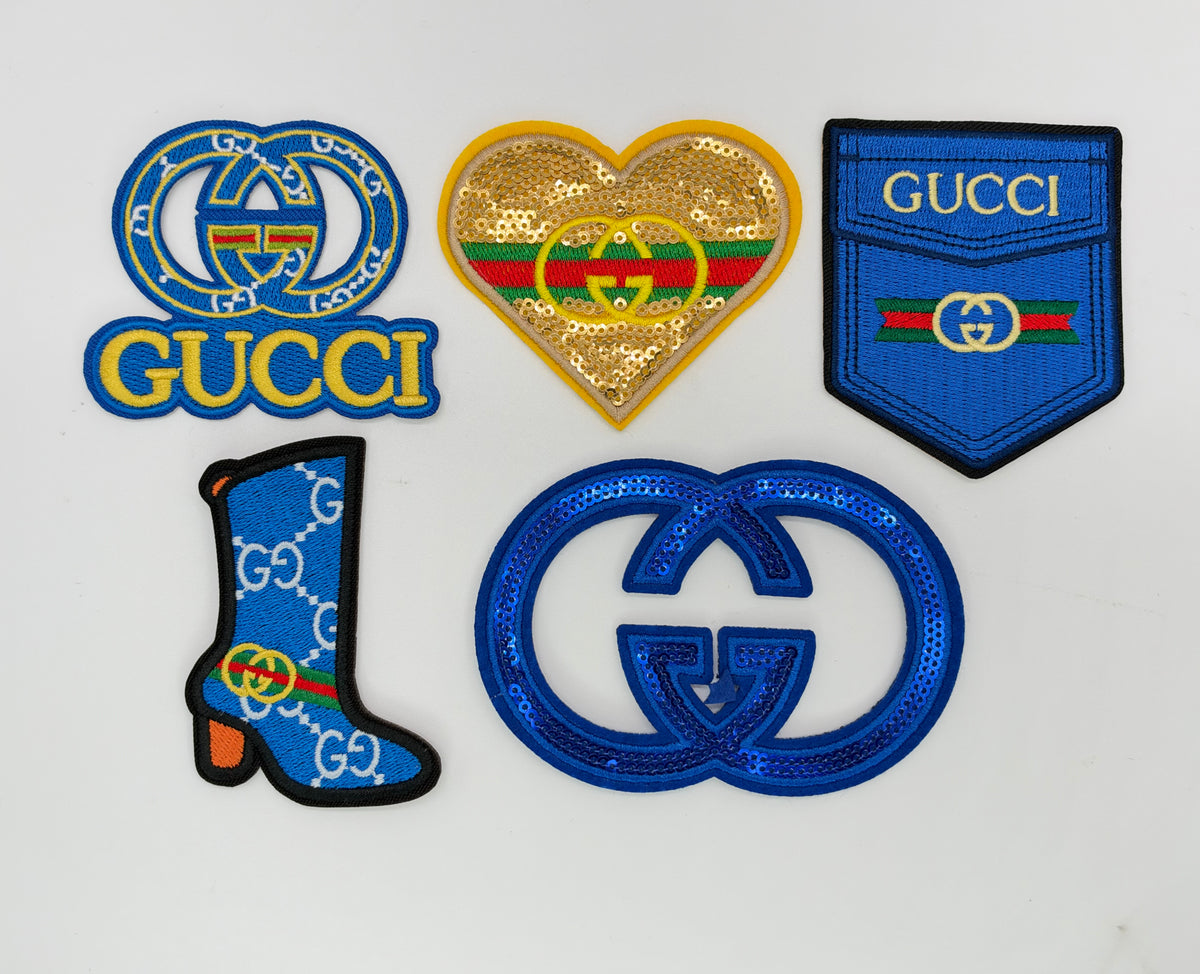5PC “GUCCI” ROYAL BLUE PATCH SET