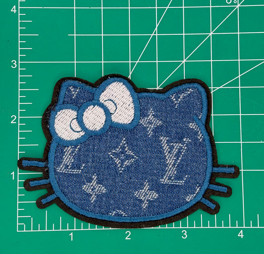 5PC “LV” HELLO KITTY DENIM PATCH/BROOCH SET