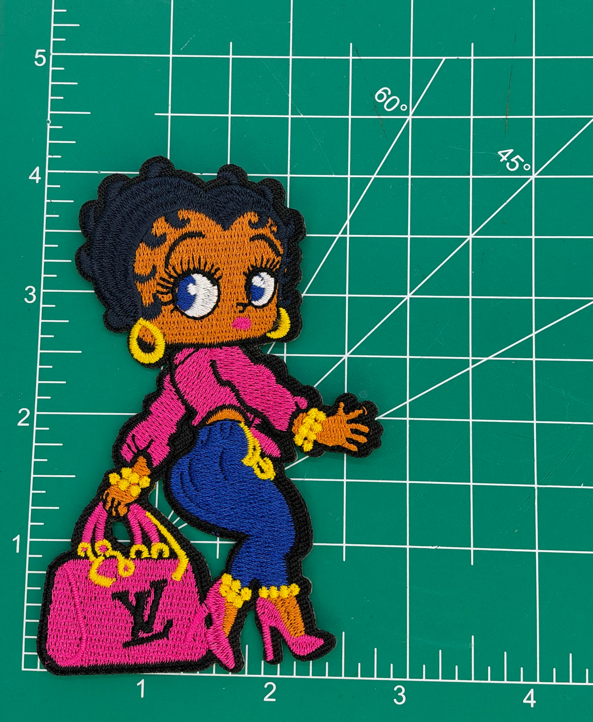 6PC “LV” FUCHSIA BETTY BOOP PATCH/CHARM SET
