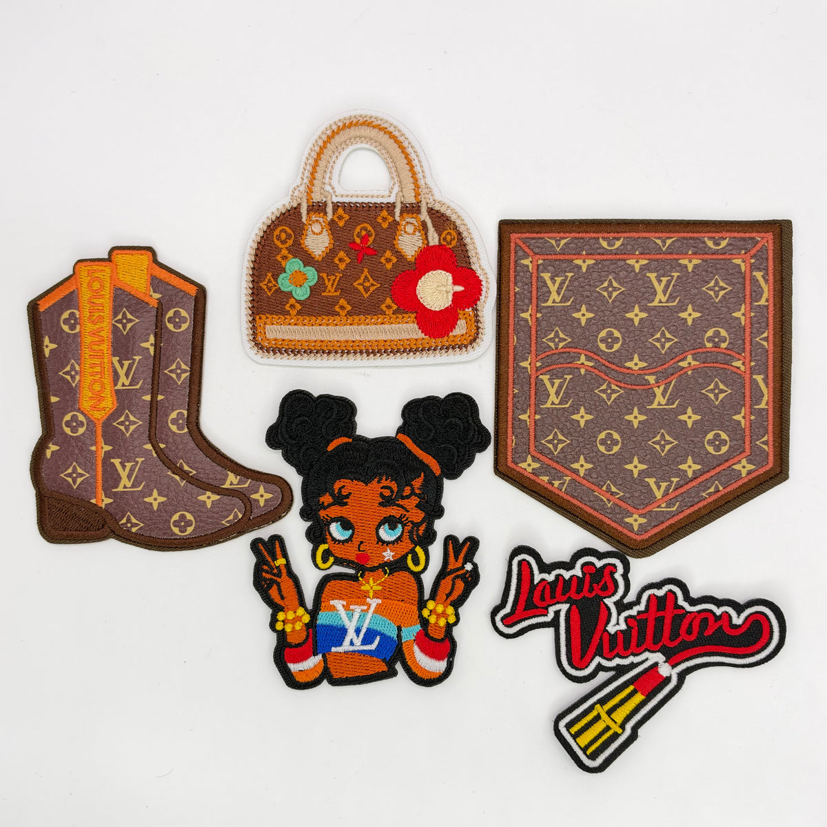 5PC “LV” “PEACE GIRL” PATCH SET