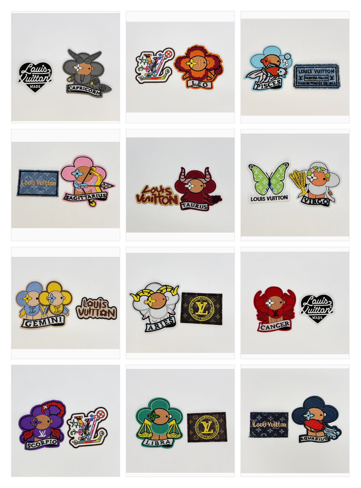 2PC “LV” ZODIAC PATCH SET