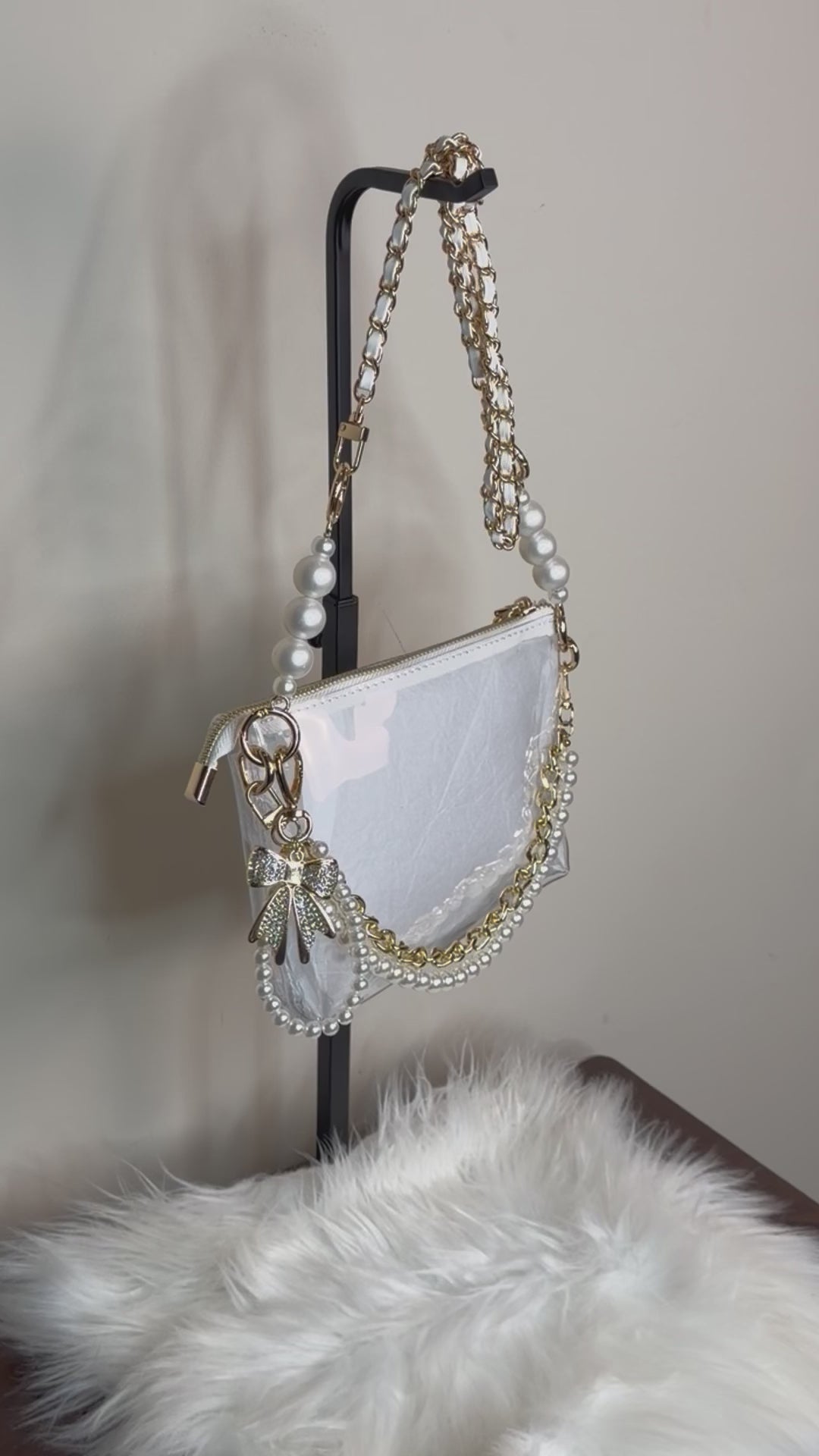 WHITE CLEAR CROSSBODY BAG