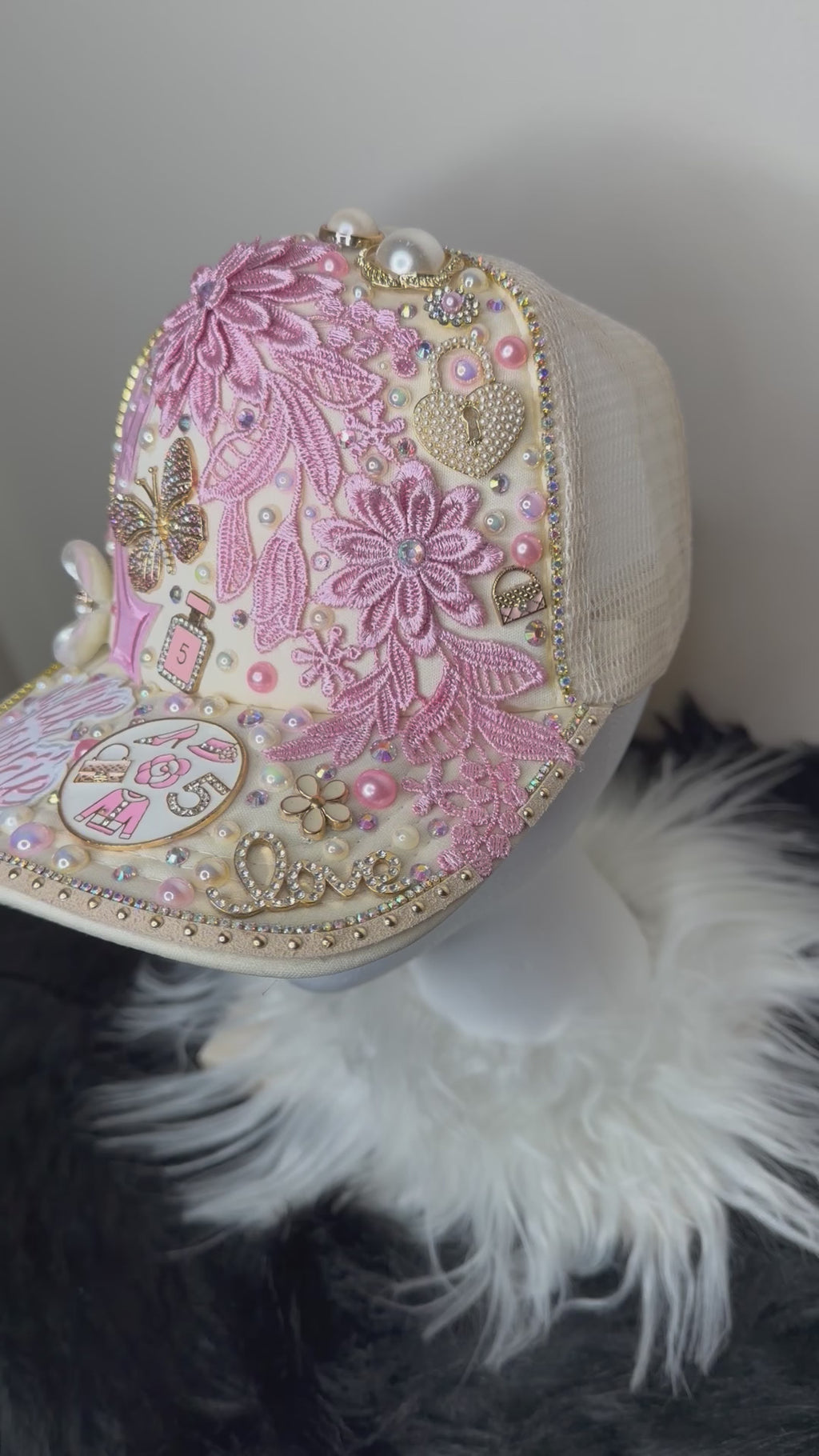 STRAWBERRIES AND CREAM “A LIL BOUGIE” TRUCKER HAT