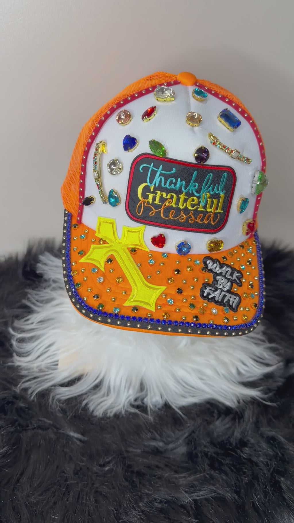 THANKFUL, GRATEFUL, BLESSED TRUCKER HAT