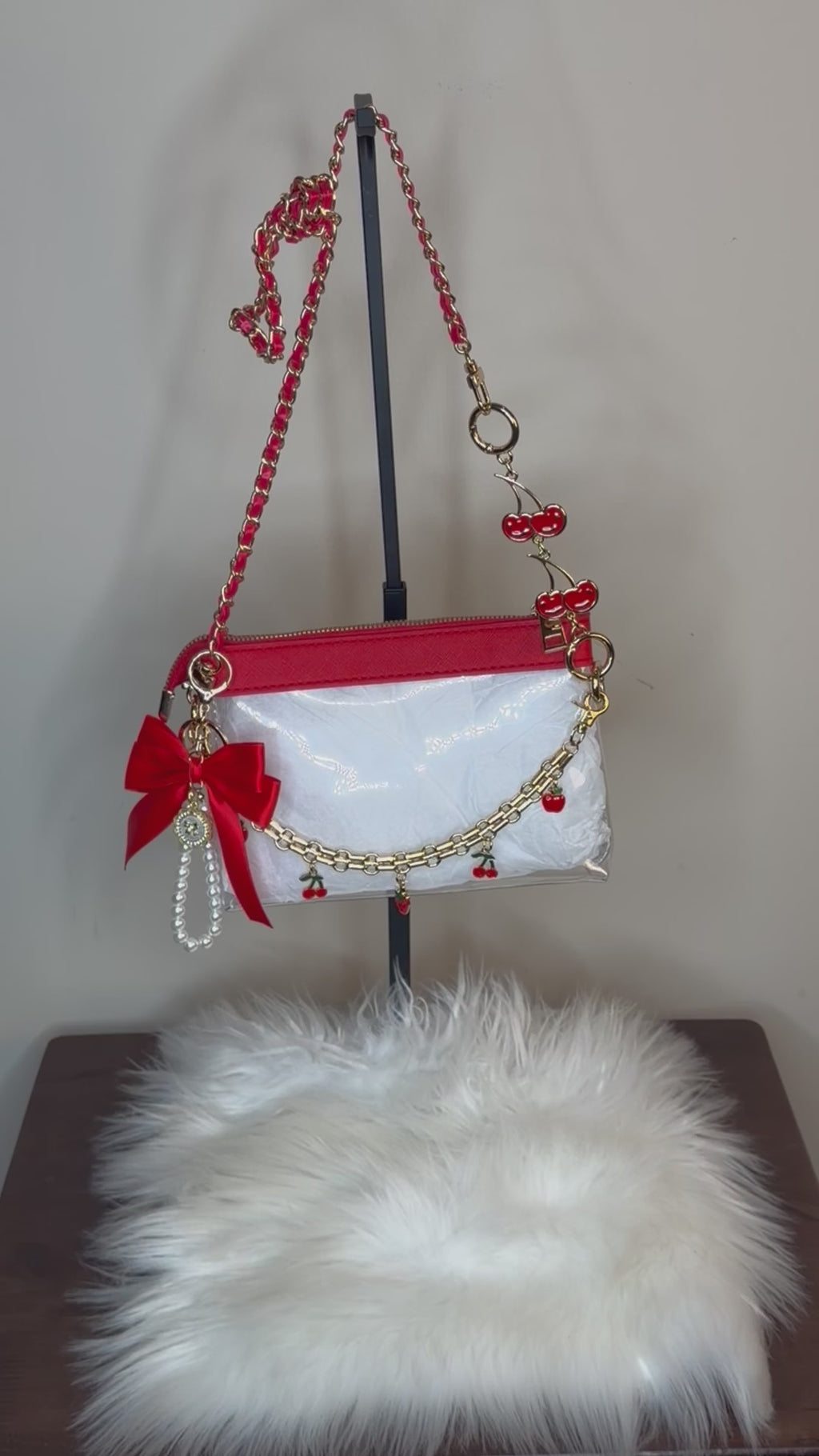 RED CLEAR CROSSBODY