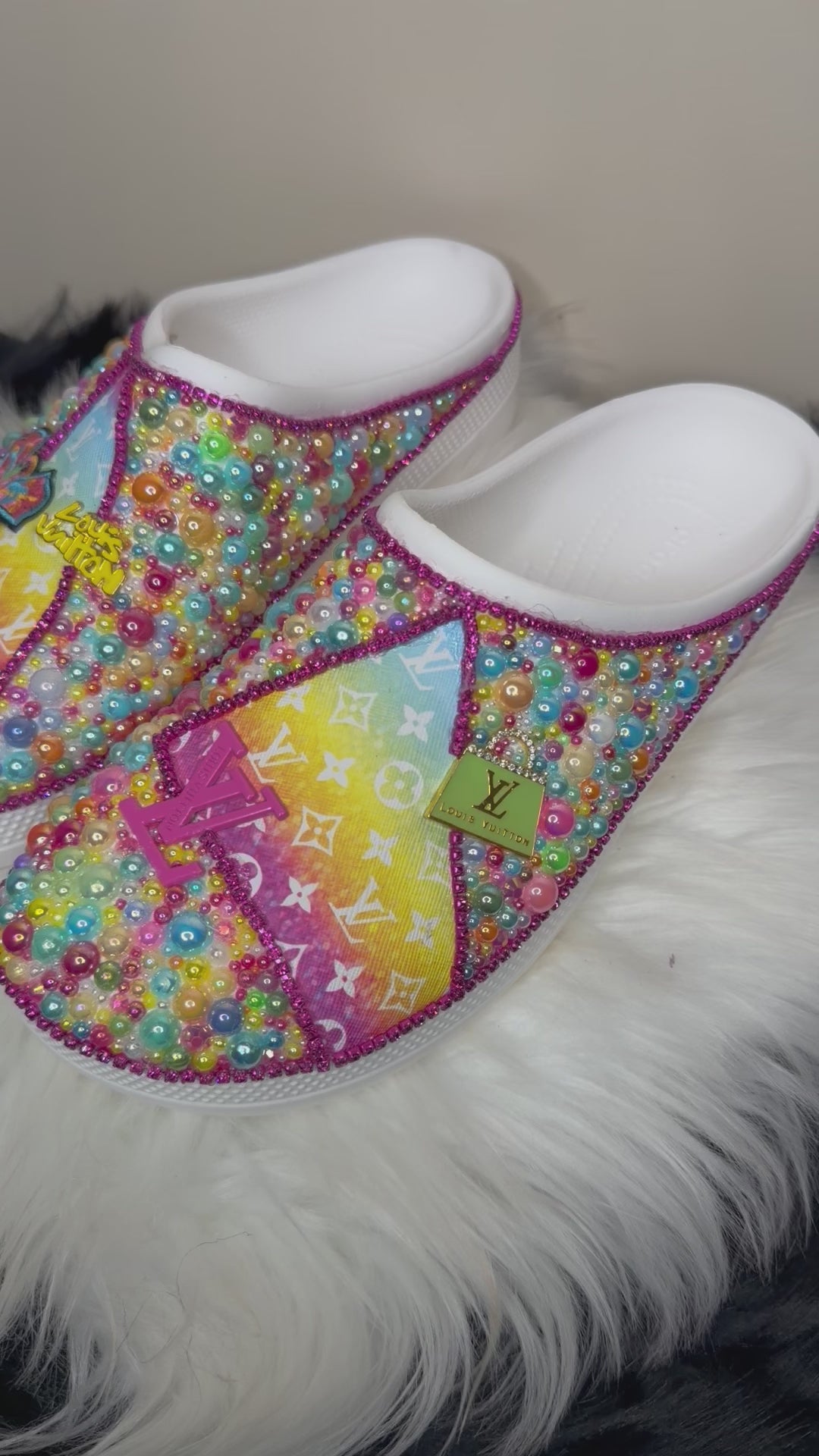 DESIGNER INSPIRED CUSTOM CROCS SLIDES
